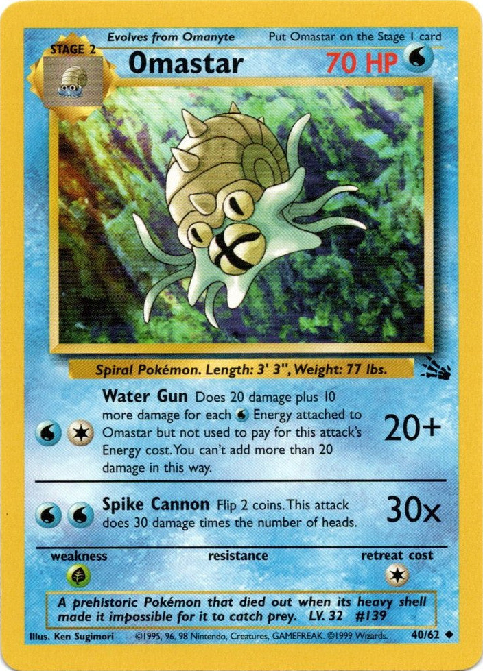 Omastar (40/62) [Fossil Unlimited] | Silver Goblin