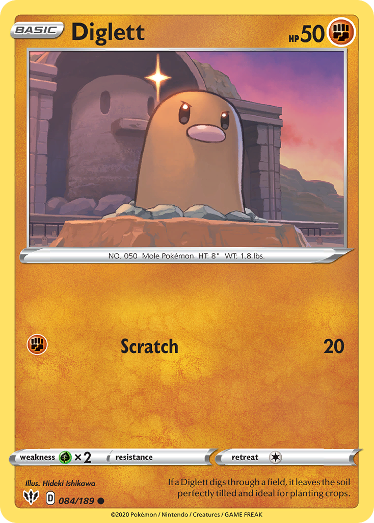 Diglett (084/189) [Sword & Shield: Darkness Ablaze] | Silver Goblin