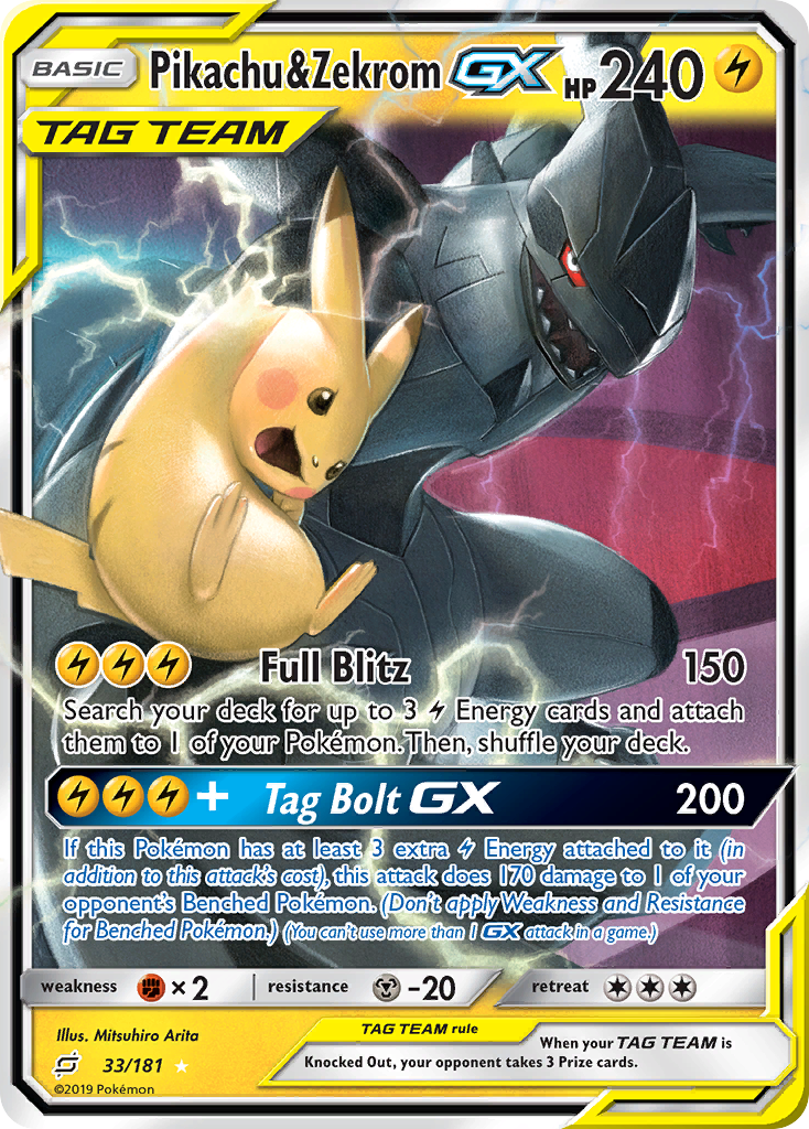 Pikachu & Zekrom GX (33/181) [Sun & Moon: Team Up] | Silver Goblin