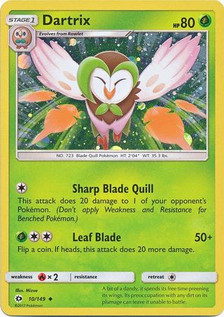 Dartrix (10/149) (Cosmos Holo) [Sun & Moon: Base Set] | Silver Goblin