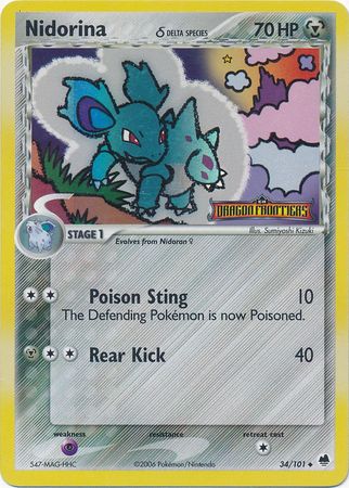 Nidorina (34/101) (Delta Species) (Stamped) [EX: Dragon Frontiers] | Silver Goblin