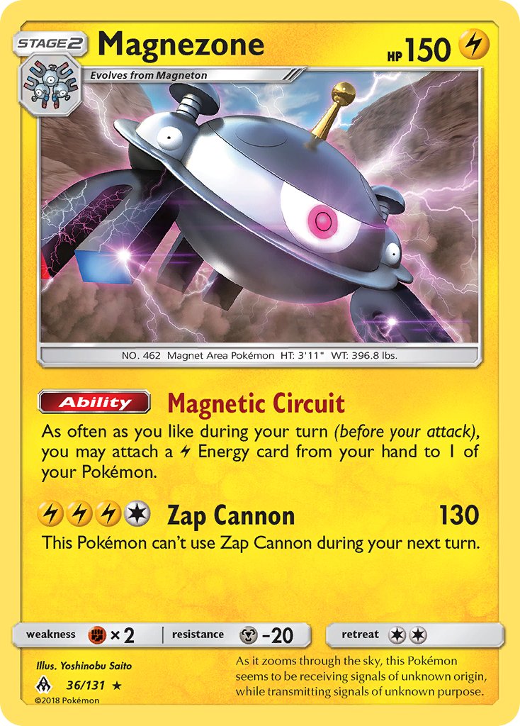 Magnezone (36/131) (Prerelease Kit Exclusive) (Theme Deck Exclusive) [Sun & Moon: Forbidden Light] | Silver Goblin