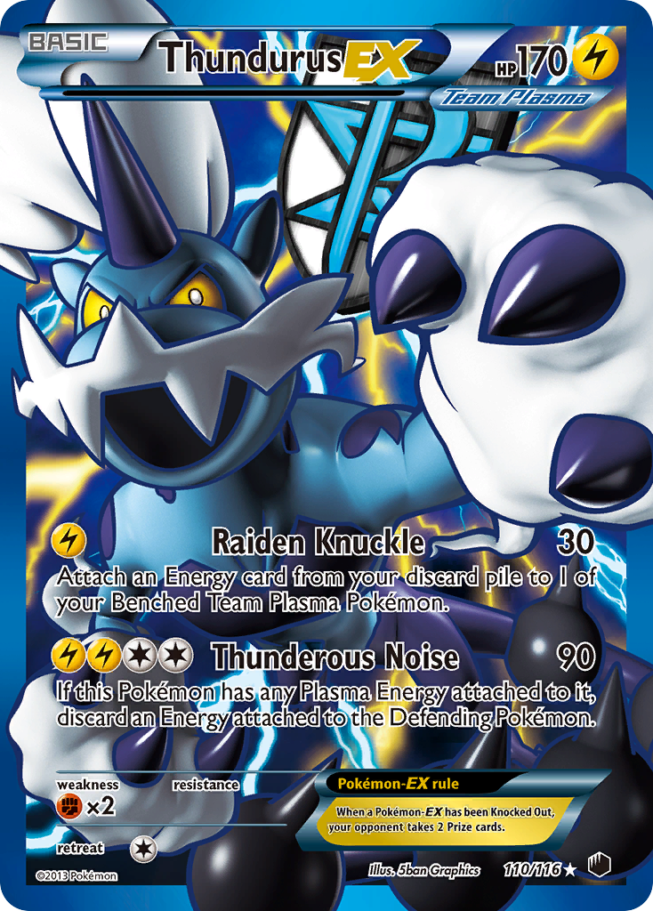 Thundurus EX (110/116) [Black & White: Plasma Freeze] | Silver Goblin