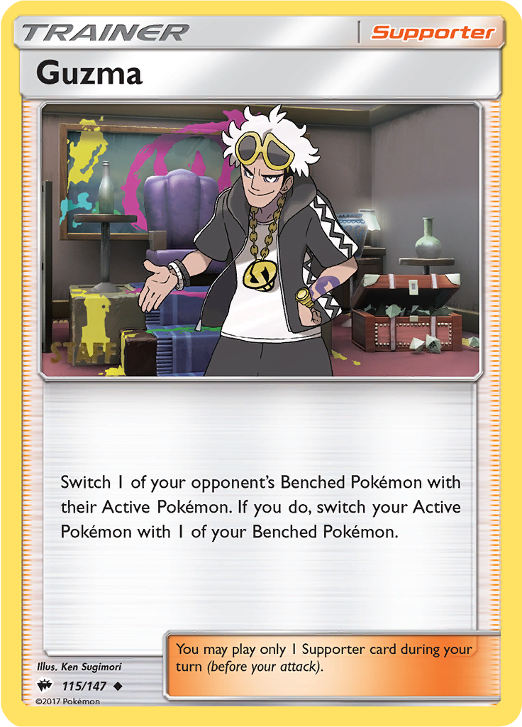 Guzma (115/147) (Regional Championships Staff) [Sun & Moon: Burning Shadows] | Silver Goblin