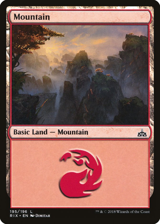 Mountain (195) [Rivals of Ixalan] | Silver Goblin