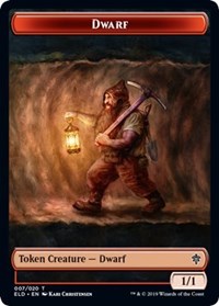 Dwarf // Food (18) Double-Sided Token [Throne of Eldraine Tokens] | Silver Goblin