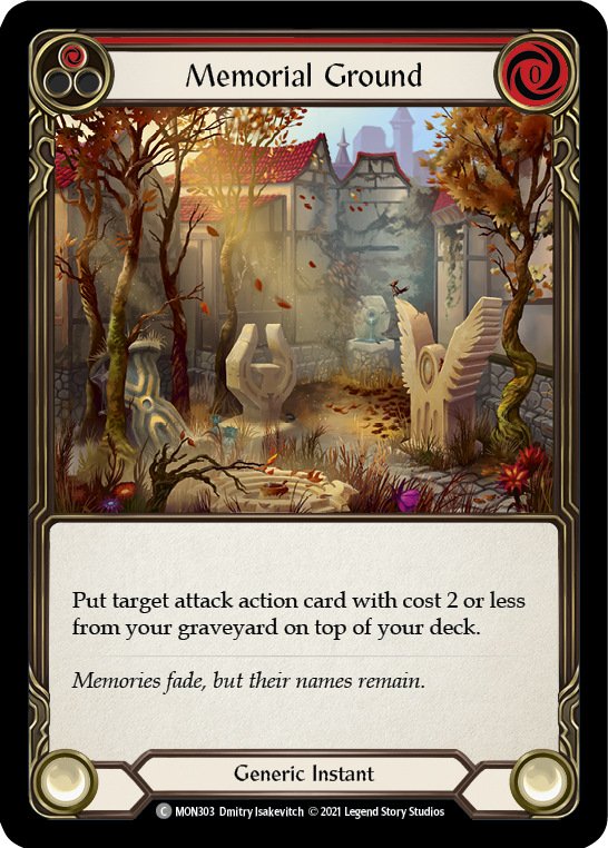 Memorial Ground (Red) [MON303-RF] (Monarch)  1st Edition Rainbow Foil | Silver Goblin