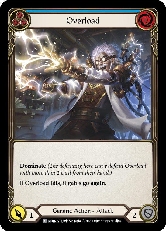 Overload (Blue) [MON277] (Monarch)  1st Edition Normal | Silver Goblin