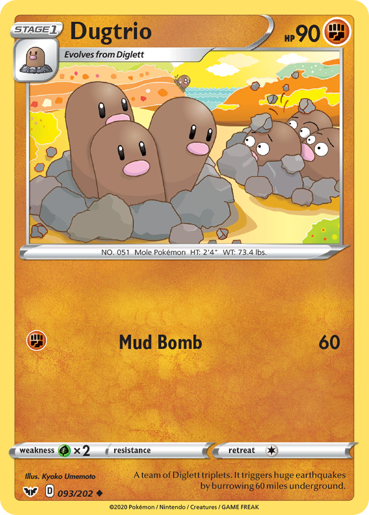 Dugtrio (093/202) [Sword & Shield: Base Set] | Silver Goblin