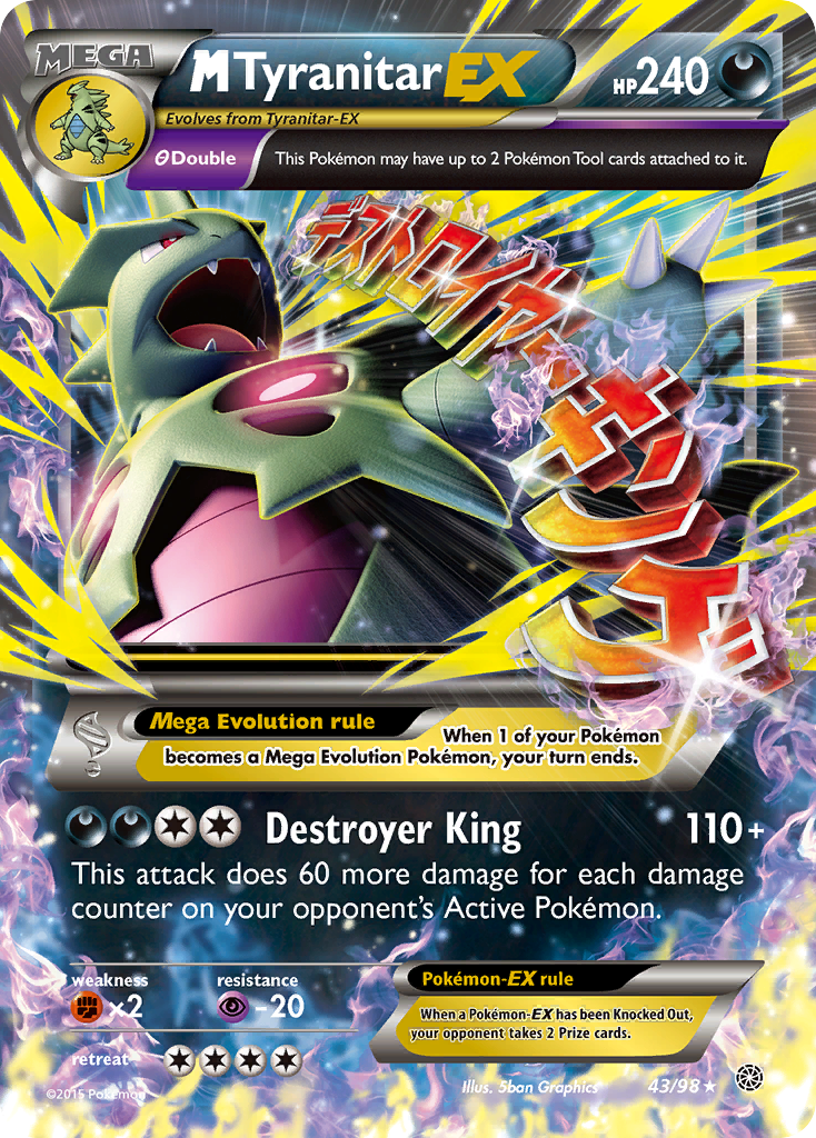 M Tyranitar EX (43/98) [XY: Ancient Origins] | Silver Goblin