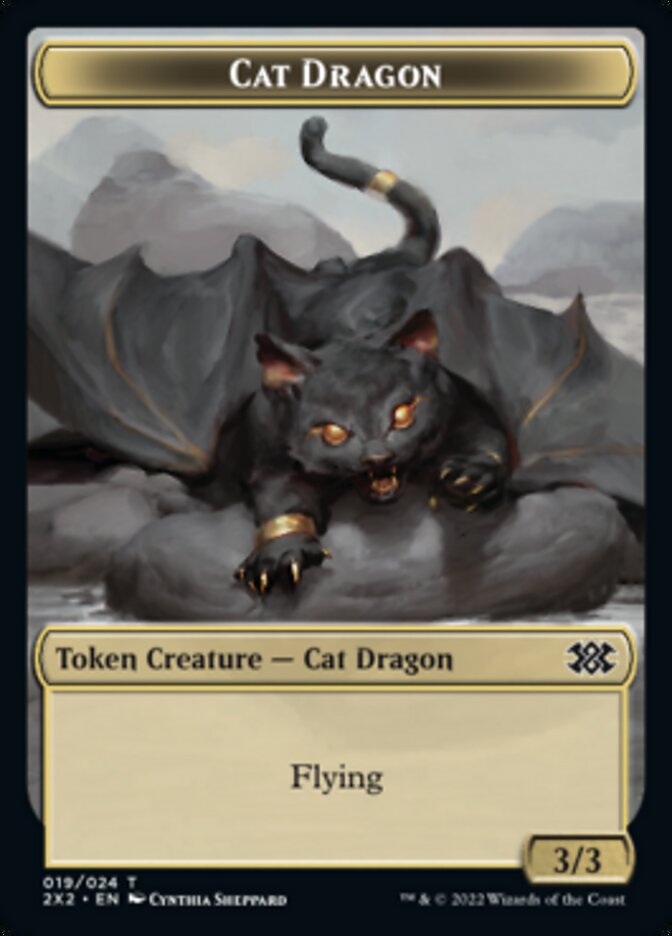 Cat Dragon // Vampire Double-Sided Token [Double Masters 2022 Tokens] | Silver Goblin