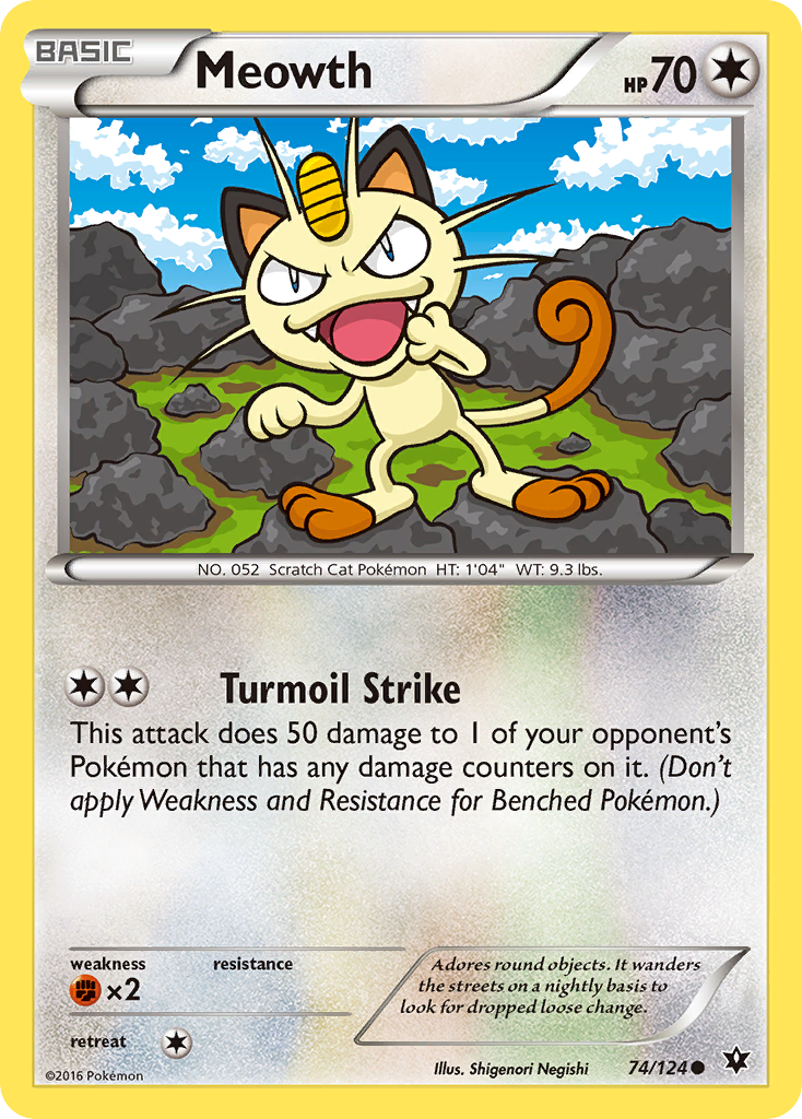 Meowth (74/124) [XY: Fates Collide] | Silver Goblin