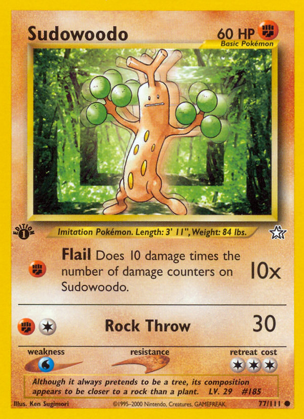 Sudowoodo (77/111) [Neo Genesis 1st Edition] | Silver Goblin