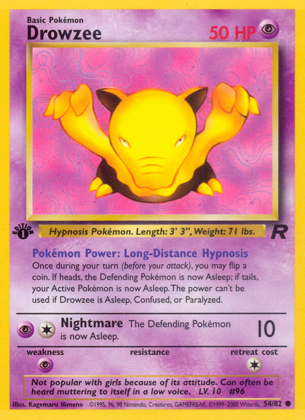 Drowzee (54/82) [Team Rocket 1st Edition] | Silver Goblin