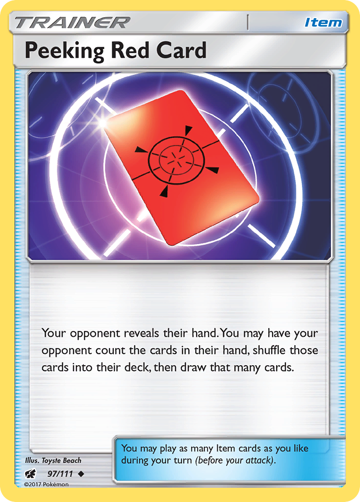 Peeking Red Card (97/111) [Sun & Moon: Crimson Invasion] | Silver Goblin