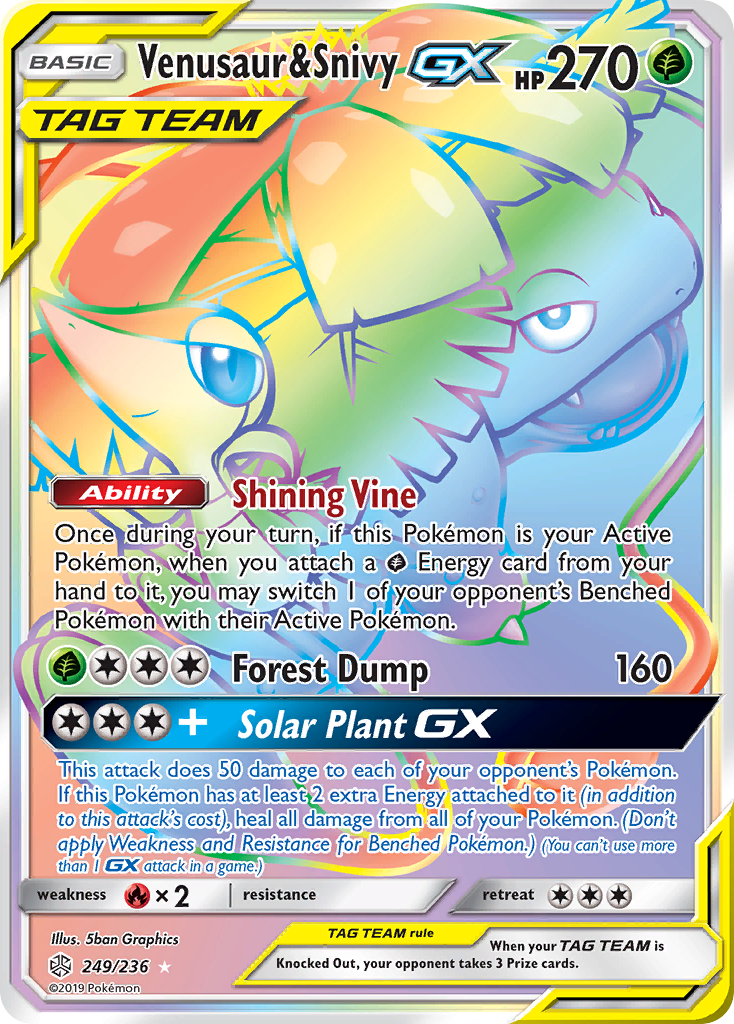 Venusaur & Snivy GX (249/236) [Sun & Moon: Cosmic Eclipse] | Silver Goblin