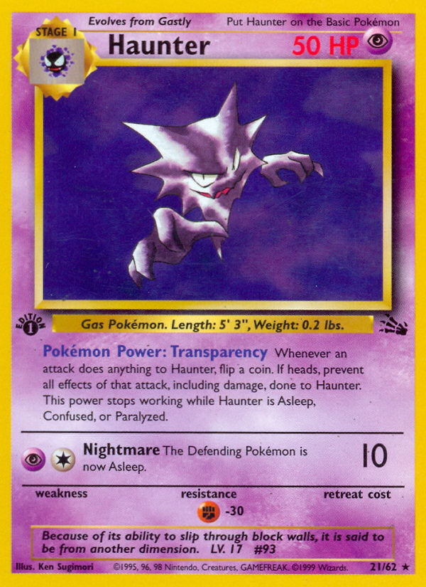 Haunter (21/62) [Fossil 1st Edition] | Silver Goblin