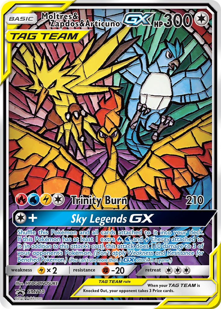 Moltres & Zapdos & Articuno GX (SM210) [Sun & Moon: Black Star Promos] | Silver Goblin