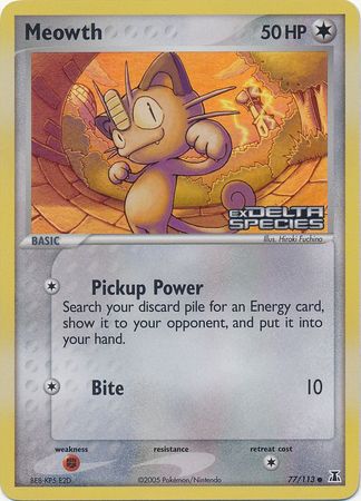 Meowth (77/113) (Stamped) [EX: Delta Species] | Silver Goblin