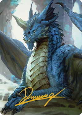Young Blue Dragon Art Card (Gold-Stamped Signature) [Commander Legends: Battle for Baldur's Gate Art Series] | Silver Goblin