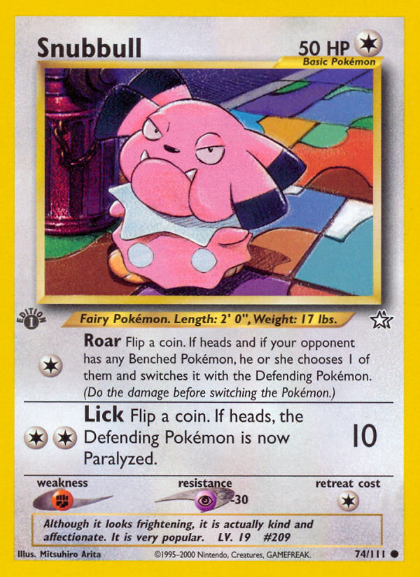 Snubbull (74/111) [Neo Genesis 1st Edition] | Silver Goblin