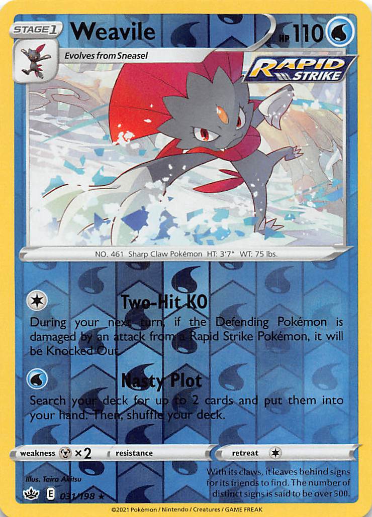 Weavile (031/198) [Sword & Shield: Chilling Reign] | Silver Goblin