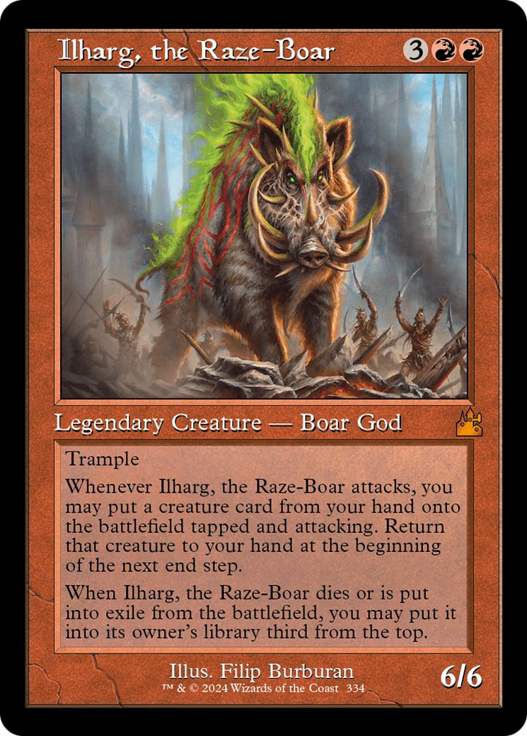 Ilharg, the Raze-Boar (Retro Frame) [Ravnica Remastered] | Silver Goblin