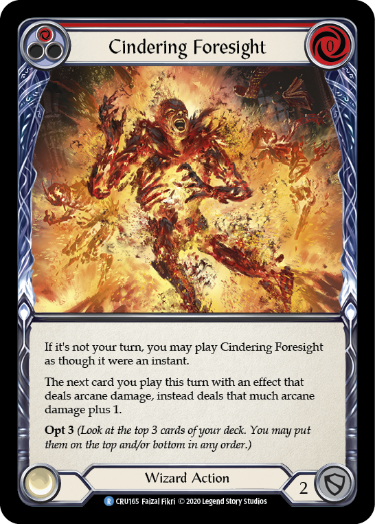Cindering Foresight (Red) [CRU165] (Crucible of War)  1st Edition Rainbow Foil | Silver Goblin