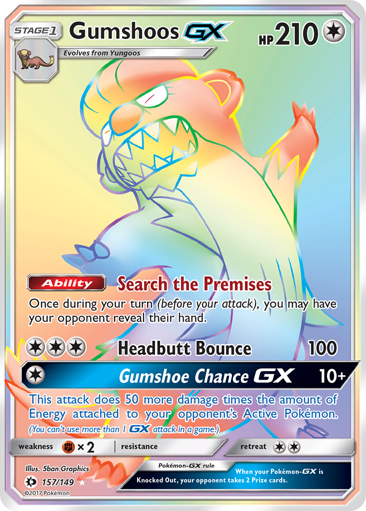 Gumshoos GX (157/149) [Sun & Moon: Base Set] | Silver Goblin