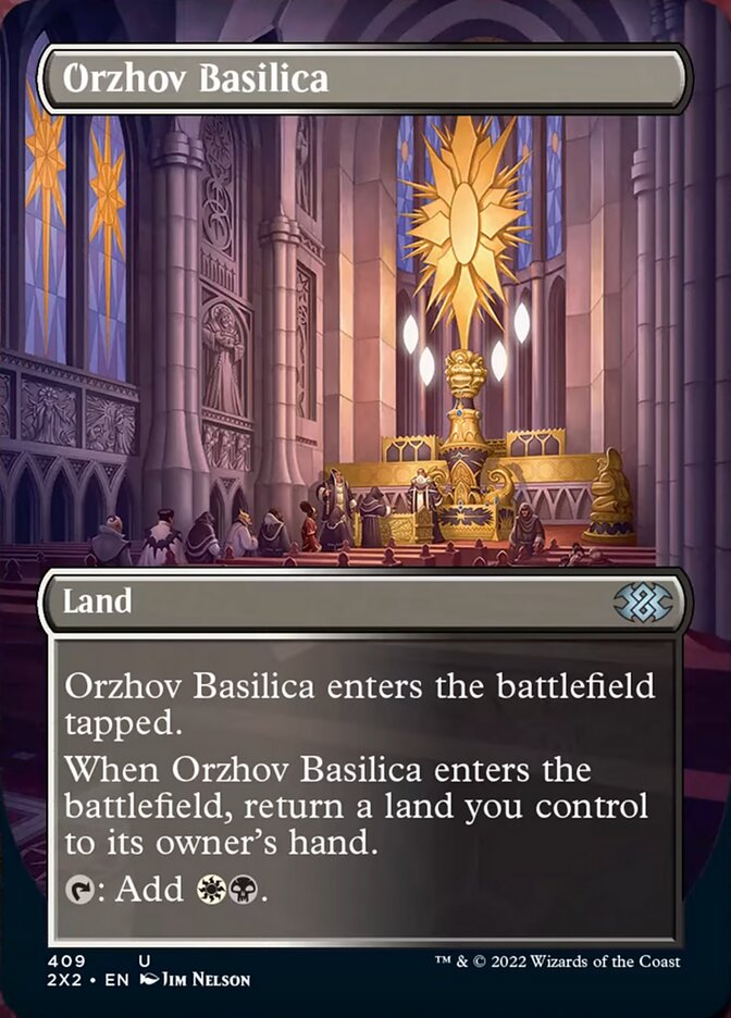 Orzhov Basilica (Borderless Alternate Art) [Double Masters 2022] | Silver Goblin