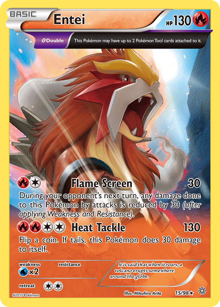 Entei (15/98) [XY: Ancient Origins] | Silver Goblin