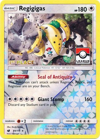 Regigigas (84/111) (League Promo 1st Place) [Sun & Moon: Crimson Invasion] | Silver Goblin