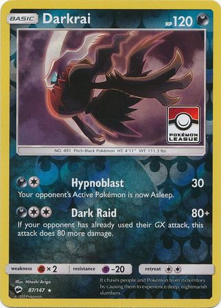 Darkrai (87/147) (League Promo) [Sun & Moon: Burning Shadows] | Silver Goblin