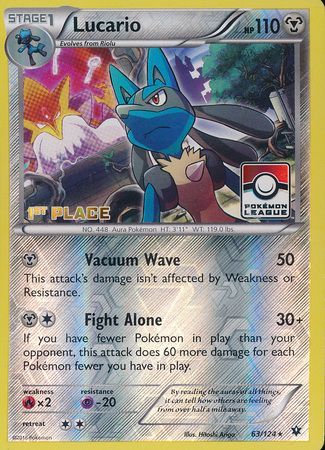 Lucario (63/124) (League Promo 1st Place) [XY: Fates Collide] | Silver Goblin