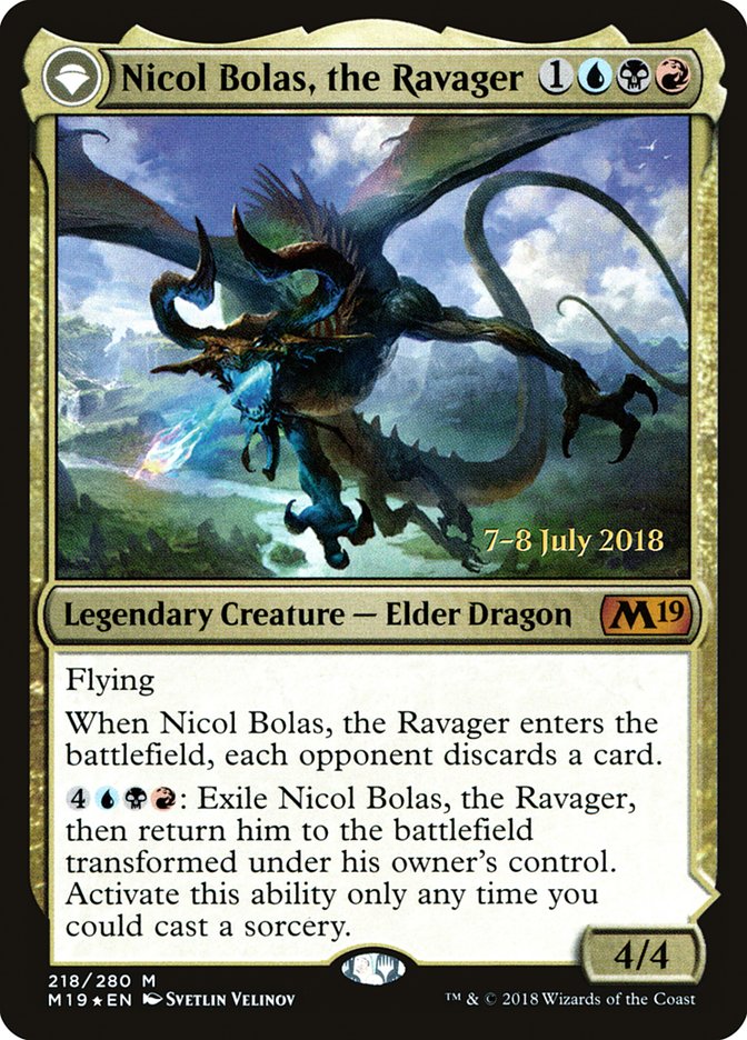 Nicol Bolas, the Ravager (218) Foil - Core Set 2019 Promos
