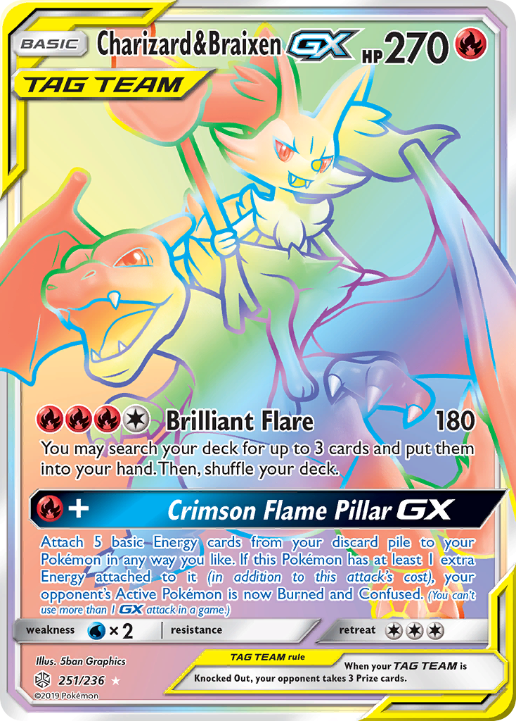 Charizard & Braixen GX (251/236) [Sun & Moon: Cosmic Eclipse] | Silver Goblin