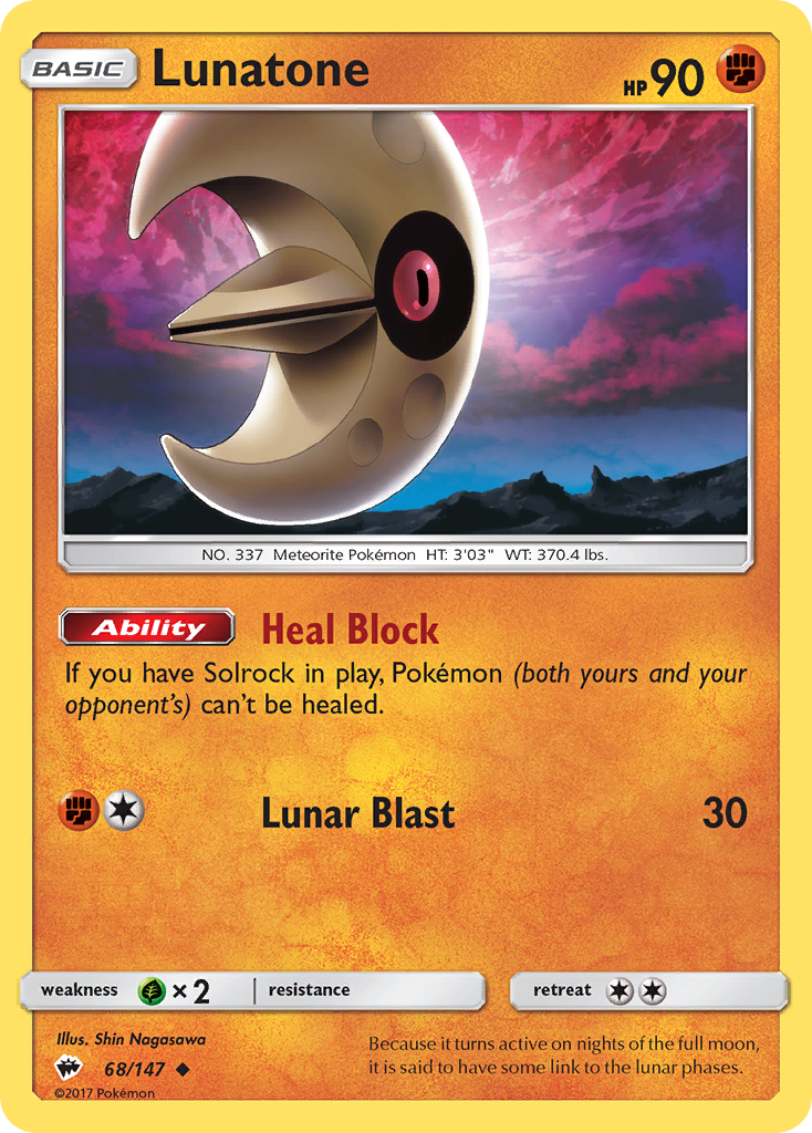 Lunatone (68/147) [Sun & Moon: Burning Shadows] | Silver Goblin