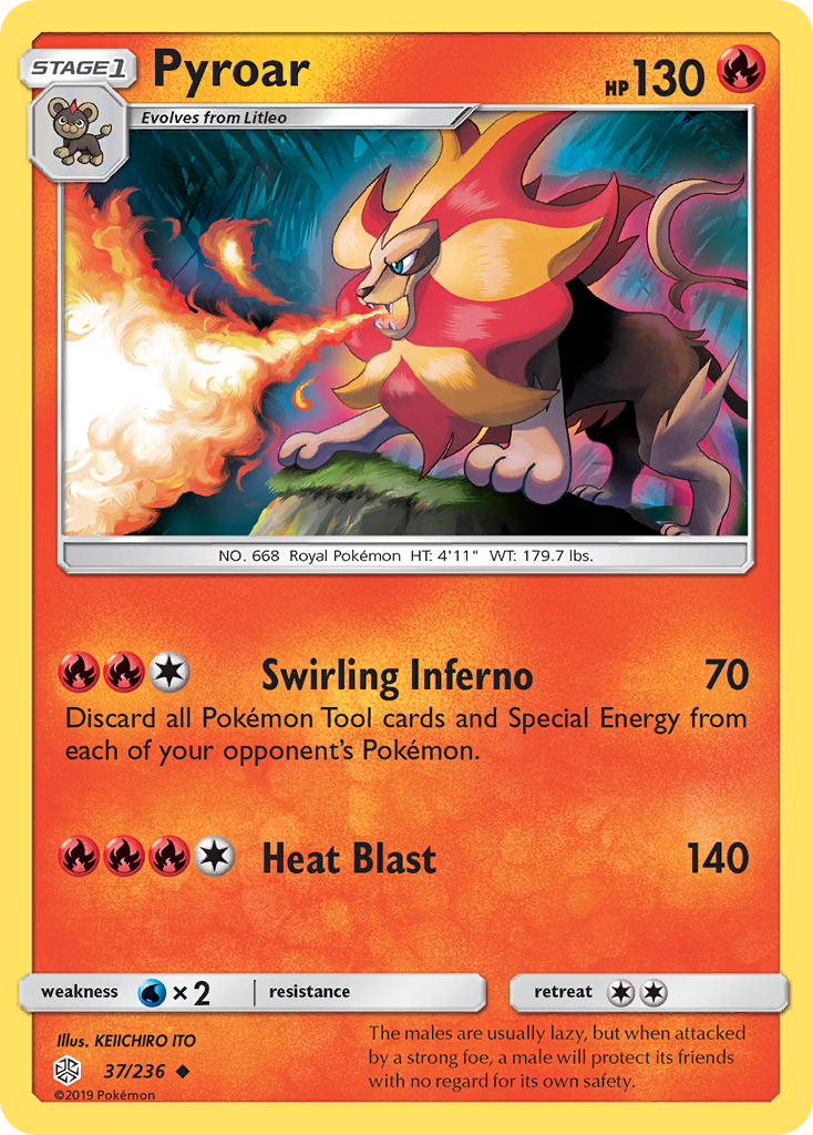 Pyroar (37/236) [Sun & Moon: Cosmic Eclipse] | Silver Goblin