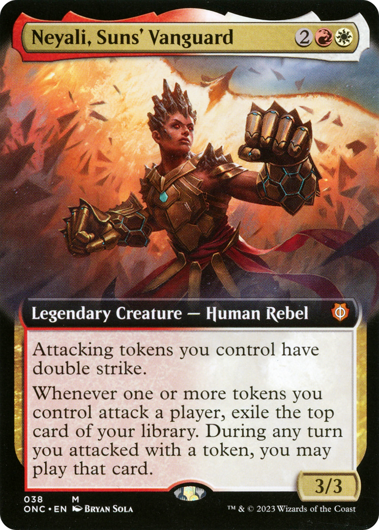 Neyali, Suns' Vanguard (Extended Art) [Phyrexia: All Will Be One Commander] | Silver Goblin
