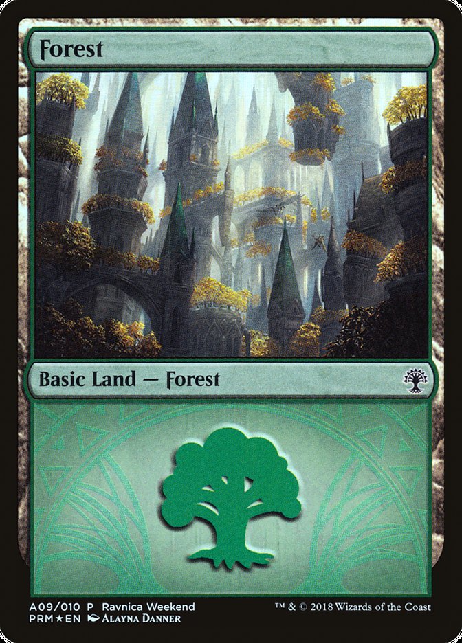 Forest (A09) [Ravnica Allegiance Ravnica Weekend] | Silver Goblin