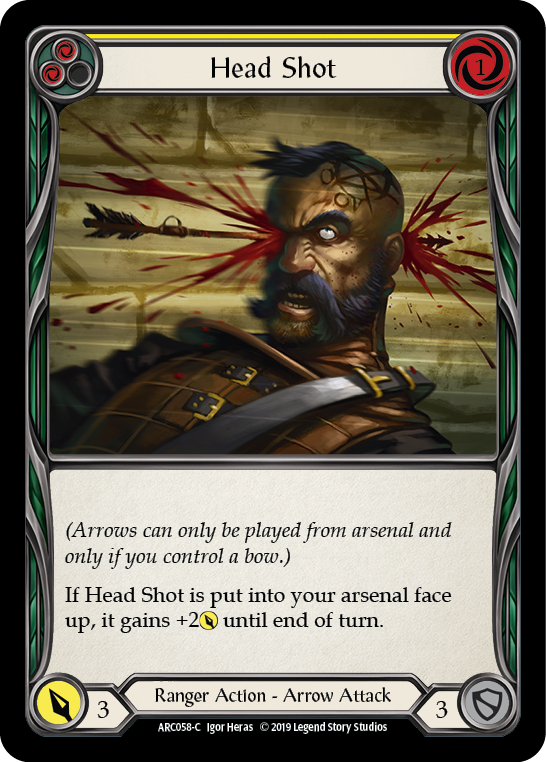 Head Shot (Yellow) [ARC058-C] (Arcane Rising)  1st Edition Rainbow Foil | Silver Goblin