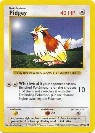 Pidgey (57/102) [Base Set Shadowless Unlimited] | Silver Goblin