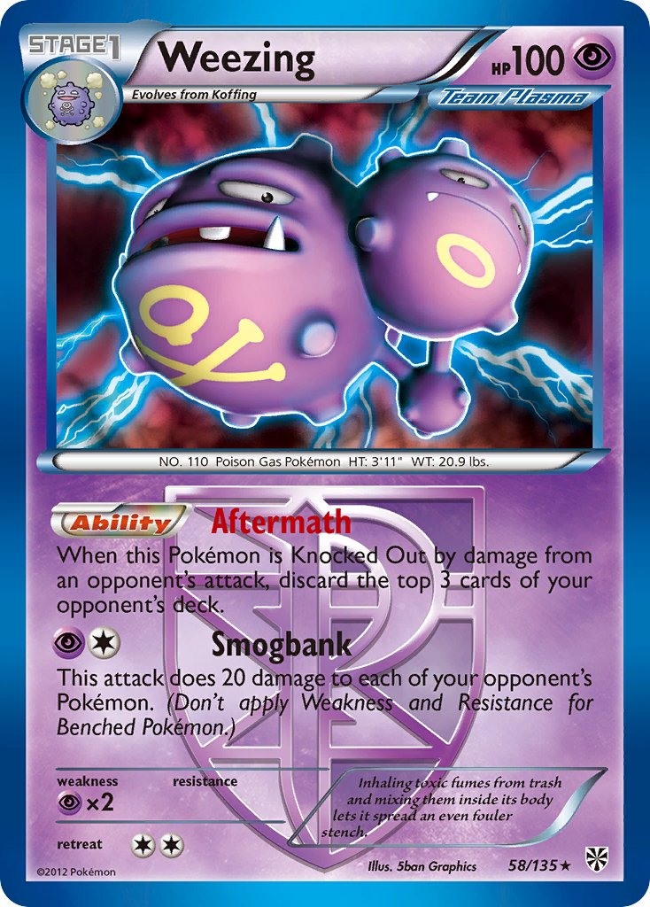 Weezing (58/135) (Theme Deck Exclusive) [Black & White: Plasma Storm] | Silver Goblin