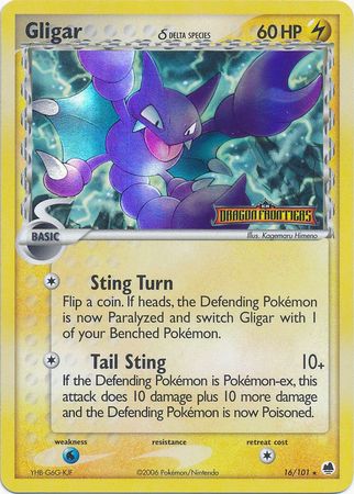 Gligar (16/101) (Delta Species) (Stamped) [EX: Dragon Frontiers] | Silver Goblin