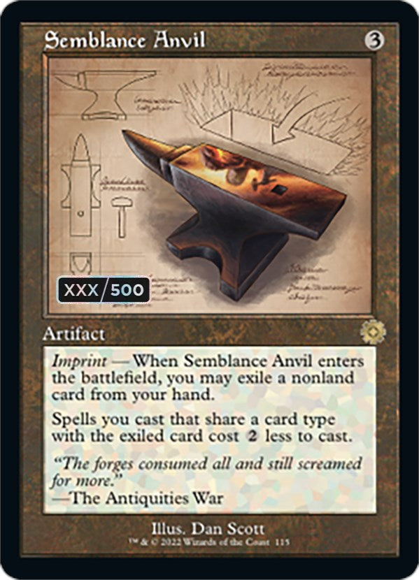 Semblance Anvil (Retro Schematic) (Serialized) [The Brothers' War Retro Artifacts] | Silver Goblin