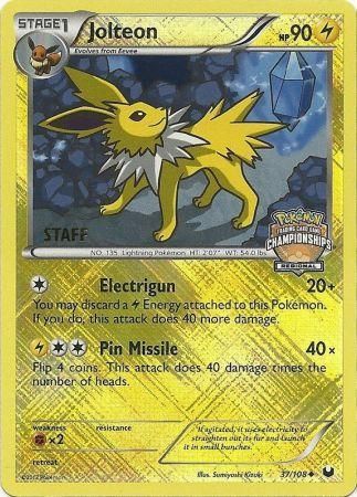 Jolteon (37/108) (Regional Championship 2013 Promo Staff) [Black & White: Dark Explorers] | Silver Goblin