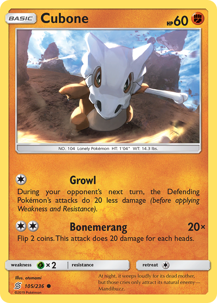 Cubone (105/236) [Sun & Moon: Unified Minds] | Silver Goblin