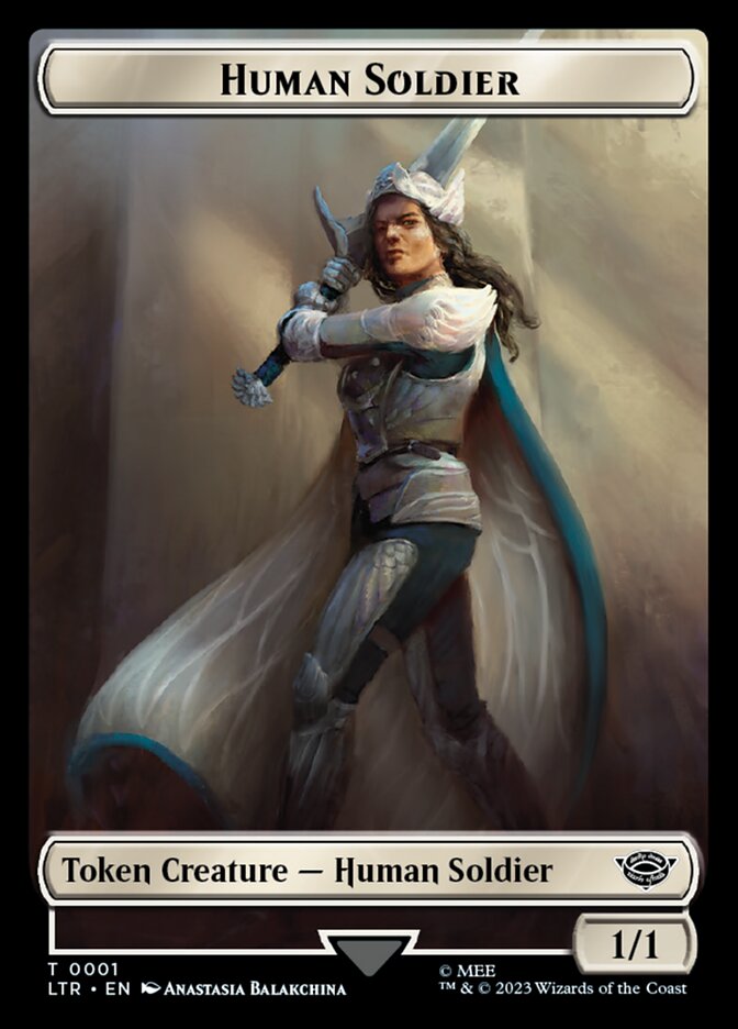 Human Soldier Token (01) [The Lord of the Rings: Tales of Middle-Earth Tokens] | Silver Goblin