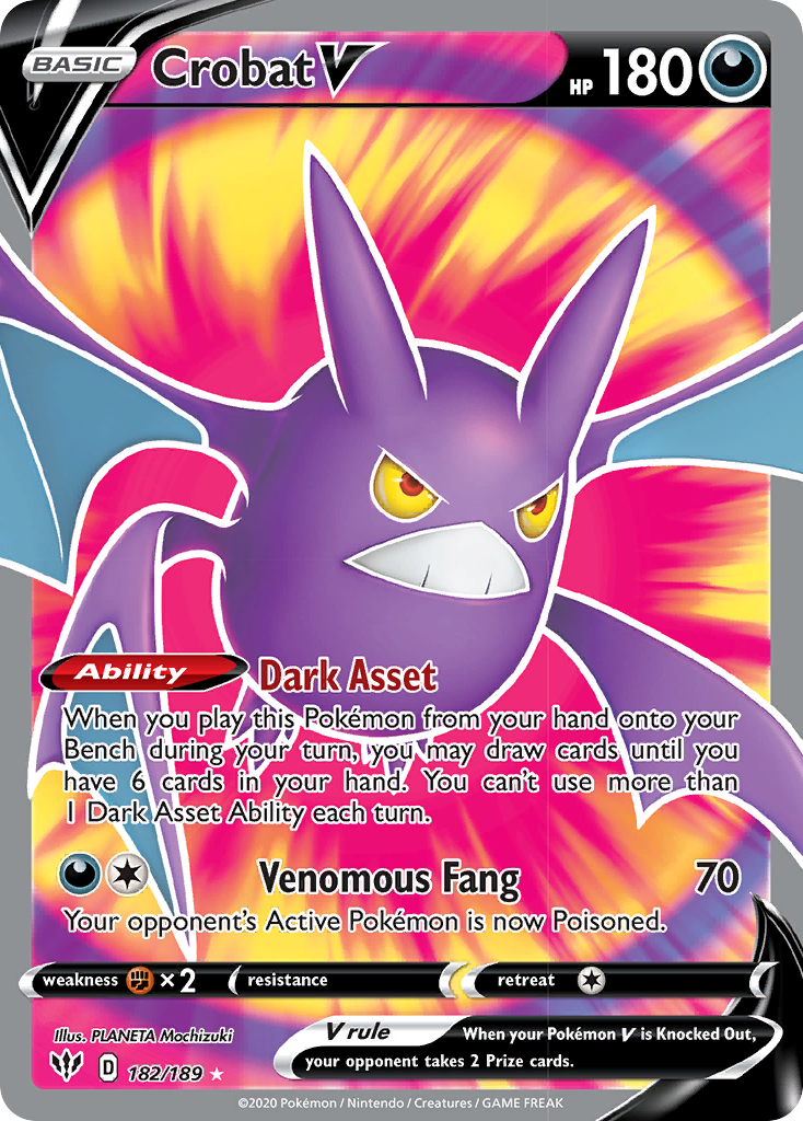 Crobat V (182/189) [Sword & Shield: Darkness Ablaze] | Silver Goblin