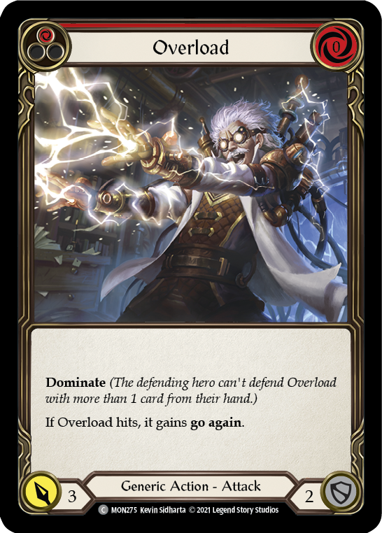 Overload (Red) [MON275-RF] (Monarch)  1st Edition Rainbow Foil | Silver Goblin